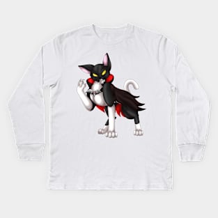 VampiCat: Tuxedo Bicolor Kids Long Sleeve T-Shirt